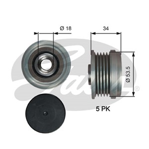 Frihjulskoppling, generator, CHEVROLET,OPEL,VAUXHALL, 1204293, 1204301, 55579927, 55580127