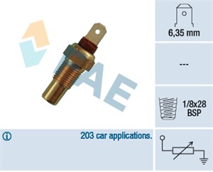 Kylvätsketemperatur-sensor, DAIHATSU,HYUNDAI,ISUZU,KIA,LEXUS,MAZDA,MITSUBISHI,OPEL,PIAGGIO,SUBARU,SUZUKI,TOYOTA, 1338507, 21203-AA030, 3