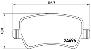 Bromsbeläggsats, Bakaxel, FORD,LAND ROVER,VOLVO, 1426143, 1426144, 1439866, 1459450, 1503969, 1566233, 1655233, 1752093, 30671575, 30742