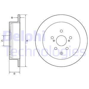 Bromsskiva, Bakaxel, LEXUS RX, TOYOTA HIGHLANDER / KLUGER, SIENNA, 424310E020, 42431-0E020, 42431-48070