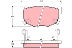 Bromsbeläggsats, Bakaxel, Framaxel, NISSAN 200SX Coupé, 300ZX, CEDRIC Hardtop, 44060-01P90, 44060-35F90, 44060-35F91, 44060-P9125, D4060