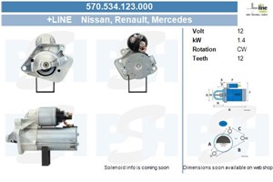 Startmotor, DACIA,NISSAN,RENAULT, 2330000Q0F, 2330000Q1H, 2330000QA0, 233000603, 233003152R, 233003329R, 23300BC400, 23300BC40B, 4159065