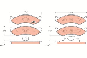 Bromsbeläggsats, Framaxel, JEEP CHEROKEE, COMANCHE, GRAND CHEROKEE I, WRANGLER I, WRANGLER II, KIA CARNIVAL I, CARNIVAL II, 0000K0471317