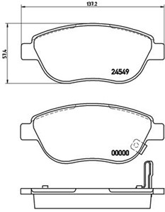 Bromsbeläggsats, Framaxel, FIAT 500L, OPEL CORSA D, CORSA D Skåp/halvkombi, 0000077366481, 1605354, 68190118AA, 77366481, 93169175, 9318