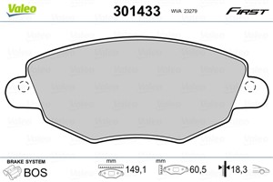 Bromsbeläggsats, Framaxel, FORD MONDEO III, MONDEO Sedan III, MONDEO Turnier III, JAGUAR X-TYPE I, X-TYPE Kombi I, 1121894, 1126718, 125