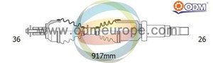 Drivaxel, framaxel höger, VOLVO V40 Halvkombi, V40 Skåp/halvkombi, 36000680, 36000681, P31280668, P31280678