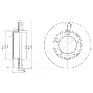 Bromsskiva, Framaxel, LEXUS LX, TOYOTA LAND CRUISER 100, 4351260130, 43512-60130, 4351260170, 43512-60170, 4351260171