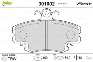 Bromsbeläggsats, Framaxel, DACIA,PEUGEOT,RENAULT, 425310, 4253-10, 6000008018, 6000008126, 6001547619, 6001547911, 6025070807, 770120166