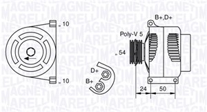 Generator, ABARTH 500 / 595 / 695, GRANDE PUNTO, FIAT 500, 500 C, DOBLO Buss, DOBLO Cargo, GRANDE PUNTO, IDEA, PUNTO EVO, LANCIA MUSA, 5