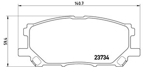 Bromsbeläggsats, Framaxel, LEXUS RX, 044650W070, 0446548080, 0446548100, 0446548110, 477460W05000, 477460W07000