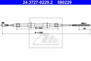 Vajer, parkeringsbroms, Bak, BMW Z3 Coupé [E36], Z3 Roadster [E36], 34 40 1 166 055, 34 41 1 163 276