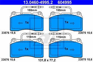 Bromsbeläggsats, Framaxel, CITROËN C8, FIAT ULYSSE, LANCIA PHEDRA, PEUGEOT 807, 4252 54, 4252 55, 4254 60, 9404252548