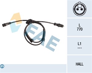 ABS-givare, Sensor, hjulvarvtal, Framaxel, RENAULT, 82 00 446 282