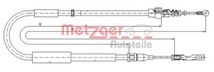 Vajer, parkeringsbroms, Bak, Vänster, AUDI A2, 8Z0 609 721E