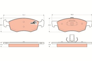 Bromsbeläggsats, Framaxel, FIAT DOBLO Minibus, minivan, DOBLO Skåp/stor limousine, 71770964, 77362205, 77363496