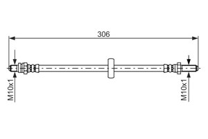 Bromsslang, Bak, Vänster, FORD, 1613351, 1648811, 6107582, 6129003, 81AB 2282 GA, 87AB 2282 AA