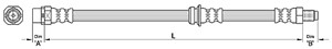 Bromsslang, Bakaxel höger, Bakaxel vänster, På bromsok, BMW X5 [E70, F15, F85], X6 [E71, E72, F16, F86], 3430 6 776 293, 3430 6 788 437,