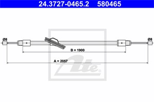 Vajer, parkeringsbroms, Fram, MERCEDES-BENZ, 204 420 14 85, A 204 420 14 85