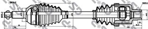 Drivaxel, framaxel höger, FORD MONDEO I, MONDEO Sedan I, MONDEO Turnier I, 5029038, 7024790, 93BG3B436AD, 93BG3B436AE, A001T01791, A001T