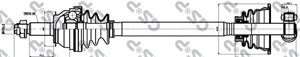 Drivaxel, framaxel vänster, OPEL,RENAULT,VAUXHALL, 4401186, 4416435, 7700102979, 7711135278, 9109186, 93187692