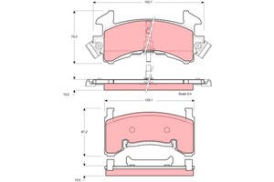 Bromsbeläggsats, Bakaxel, Framaxel, BUICK,CADILLAC,CHEVROLET,GMC,PONTIAC, 01155444, 1155444, 12300221, 12300227, 12300228, 12300242, 123