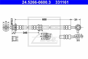 Bromsslang, framaxel vänster, NISSAN QASHQAI / QASHQAI +2 I, QASHQAI SUV II, 46210-JD005