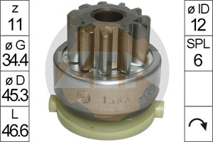 Frihjulsväxel, startmotor, FORD MONDEO III, MONDEO Sedan III, MONDEO Turnier III, 3S4T--11000--AB, 3S4T--11000--AC, 3S4Z--11002--AB
