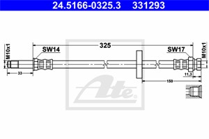 Bromsslang, Framaxel, SKODA,VW, 6U0 611 701 A, 6U0 611 701 B, 6U0 611 701