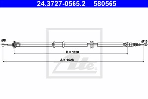 Vajer, parkeringsbroms, Höger bak, FIAT LINEA, 51787024