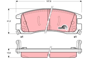 Bromsbeläggsats, Bakaxel, BUICK,CADILLAC,CHEVROLET,OPEL,PONTIAC,VAUXHALL, 12510048, 16 05 939, 18023377, 18029644, 18042417, 18043995, 1
