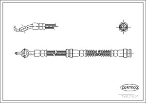 Bromsslang, Framaxel, MITSUBISHI COLT IV, LANCER V, LANCER Station Wagon V, 96212323, MB857426, MR129799