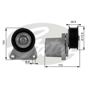 Spännrulle, flerspårsrem, FORD TRANSIT Flak/chassi, TRANSIT Skåp, 1127103, 1306666, 1371224, 1S7Q6A228AC, 1S7Q6A228AD, 1S7Q6A228AE, 3073