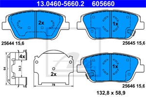 Bromsbeläggsats, Framaxel, KIA OPTIMA, 58101-2TA50
