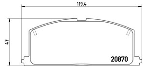 Bromsbeläggsats, Framaxel, TOYOTA, 0446510040, 0446510041, 0446512010, 0446512020, 0446512030, 0446512040, 0446512090, 0446512140, 04465