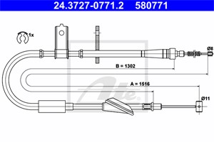 Vajer, parkeringsbroms, Vänster bak, OPEL AGILA, SUZUKI WAGON R+ Halvkombi, VAUXHALL AGILA Mk I, 47 00 358, 47 05 532, 47 05 708, 54420-