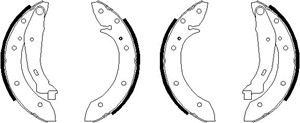 Bromsbackar, sats, Bakaxel, PEUGEOT 405 II, 405 Break II, 4241 H6