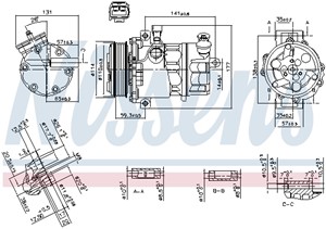 Kompressor, klimatanläggning, ALFA ROMEO MITO, LANCIA DELTA III, 51820448, 51897475, 71724362, 71794687, 71794689, SD6V121466, SD6V12146