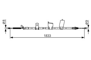 Vajer, parkeringsbroms, Bak, Vänster, NISSAN QASHQAI / QASHQAI +2 I, QASHQAI / QASHQAI +2 VAN I, 36531EY10A