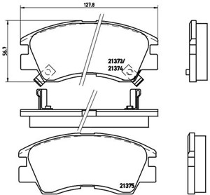 Bromsbeläggsats, Framaxel, MITSUBISHI, AY040MT005, DBP511111, MB500812, MB500813, MB500814, MB500815, MB500816, MB500819, MB699087, MB69