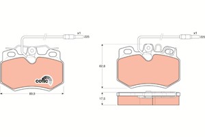 Bromsbeläggsats, Framaxel, PEUGEOT 205 I, 205 II, 205 Cabriolet I, 205 Skåp/halvkombi, 309 I, 309 II, 4250 37, 4250 77, 4250 82, 425037,