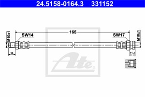 Bromsslang, Framaxel, Inre, MITSUBISHI PAJERO SPORT I, MR370634