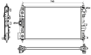 Kylare, motorkylning, CHEVROLET CRUZE, CRUZE Halvkombi, CRUZE Station Wagon, ORLANDO, 13267666, 13267667