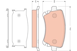 Bromsbeläggsats, Bakaxel, AUDI A6 C6, A6 C6 Avant, A8 D3, 4E0 698 451, 4F0 698 451 K
