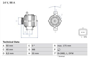 Generator, DACIA,RENAULT, 77 00 101 274, 77 00 421 477, 77 01 476 810, 77 11 134 564, 82 00 030 635, 82 00 103 726, 82 00 727 051