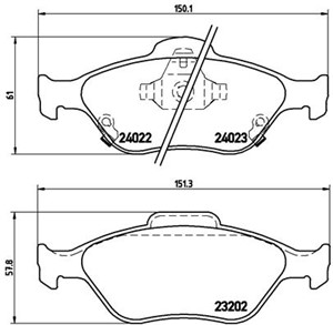 Bromsbeläggsats, Framaxel, DAIHATSU CHARADE VIII, TOYOTA YARIS, YARIS Skåp/halvkombi, 044650D050, 044650D050000, 044650D210, 04465YZZDS