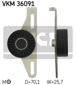 Spännrulle, flerspårsrem, Mitt, Upptill, DACIA,LADA,NISSAN,RENAULT, 11750-00Q0E, 11925-00QAB, 77 00 105 325, 82 00 192 843, 82 00 582 99