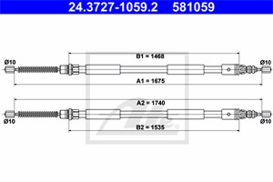 Vajer, parkeringsbroms, Bak, RENAULT ESPACE III, 60 25 370 827