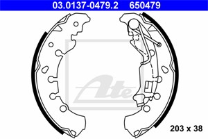 Bromsbackar, sats, Bakaxel, CITROËN,FIAT,LANCIA,OPEL,PEUGEOT,VAUXHALL, 16 05 107, 16 05 289, 16 05 458, 4241 P0, 4241 P3, 77362449, 7736