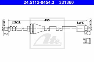 Bromsslang, Framaxel, FIAT PUNTO, PUNTO Skåp/halvkombi, 46760308