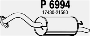 Bakre ljuddämpare, Bak, TOYOTA PRIUS Liftback, 17430-21580